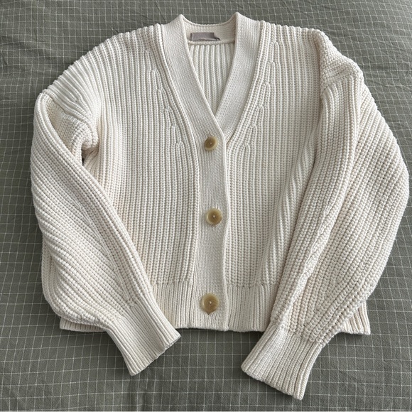 Everlane Boxy Cardigan Cream Size Small - Picture 1 of 9